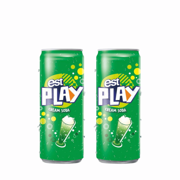 EST PLAY Cream Soda & Fruit Flavoured Carbonated Drink 325ml x 12