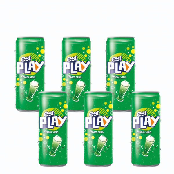 EST PLAY Cream Soda & Fruit Flavoured Carbonated Drink 325ml x 12