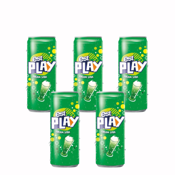 EST PLAY Cream Soda & Fruit Flavoured Carbonated Drink 325ml x 12