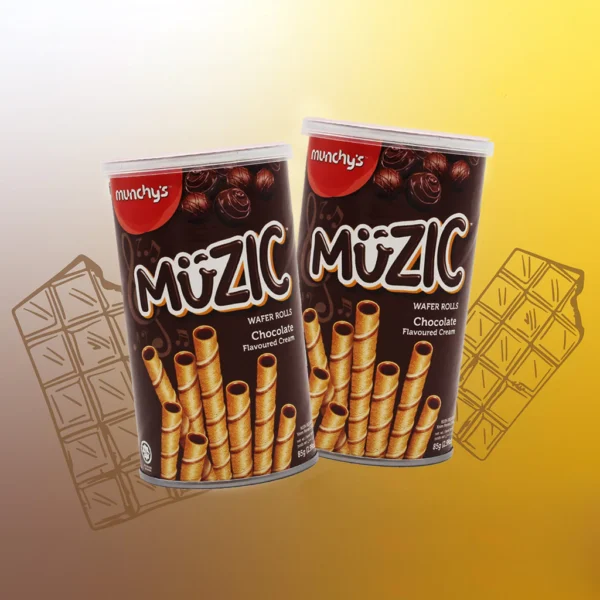 Munchy's Muzic Chocolate Flavour Wafer Rolls 85g